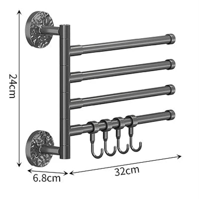 Rotating Adhesive Towel Rack - Space Saver Organizer