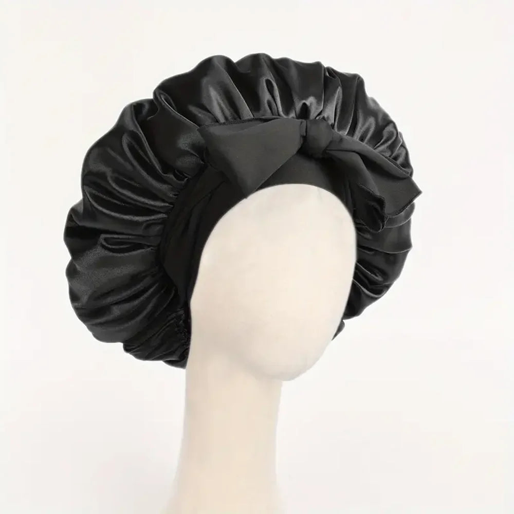 Satin Sleep Bonnet - Adjustable Hair Protection Cap