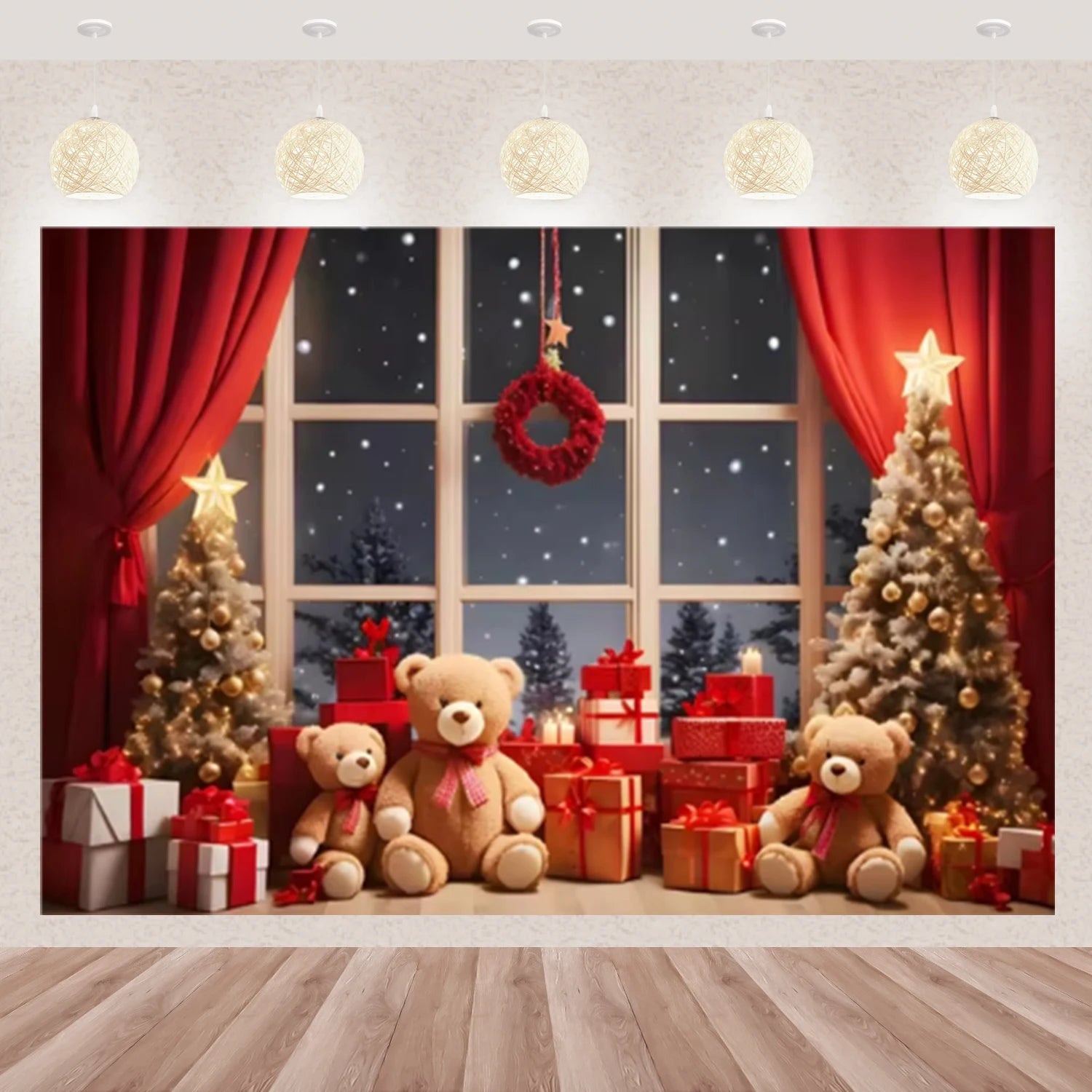 Décor Festif Hiver : Arbre & Fenêtre