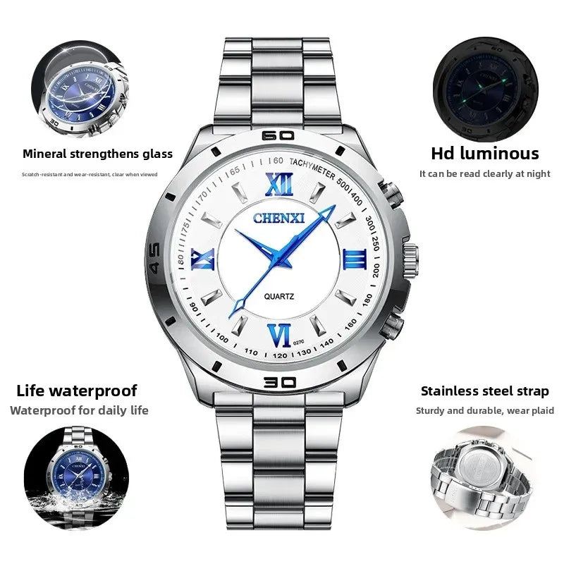 Couple Luxe: Montres Étanches en Acier Élégant