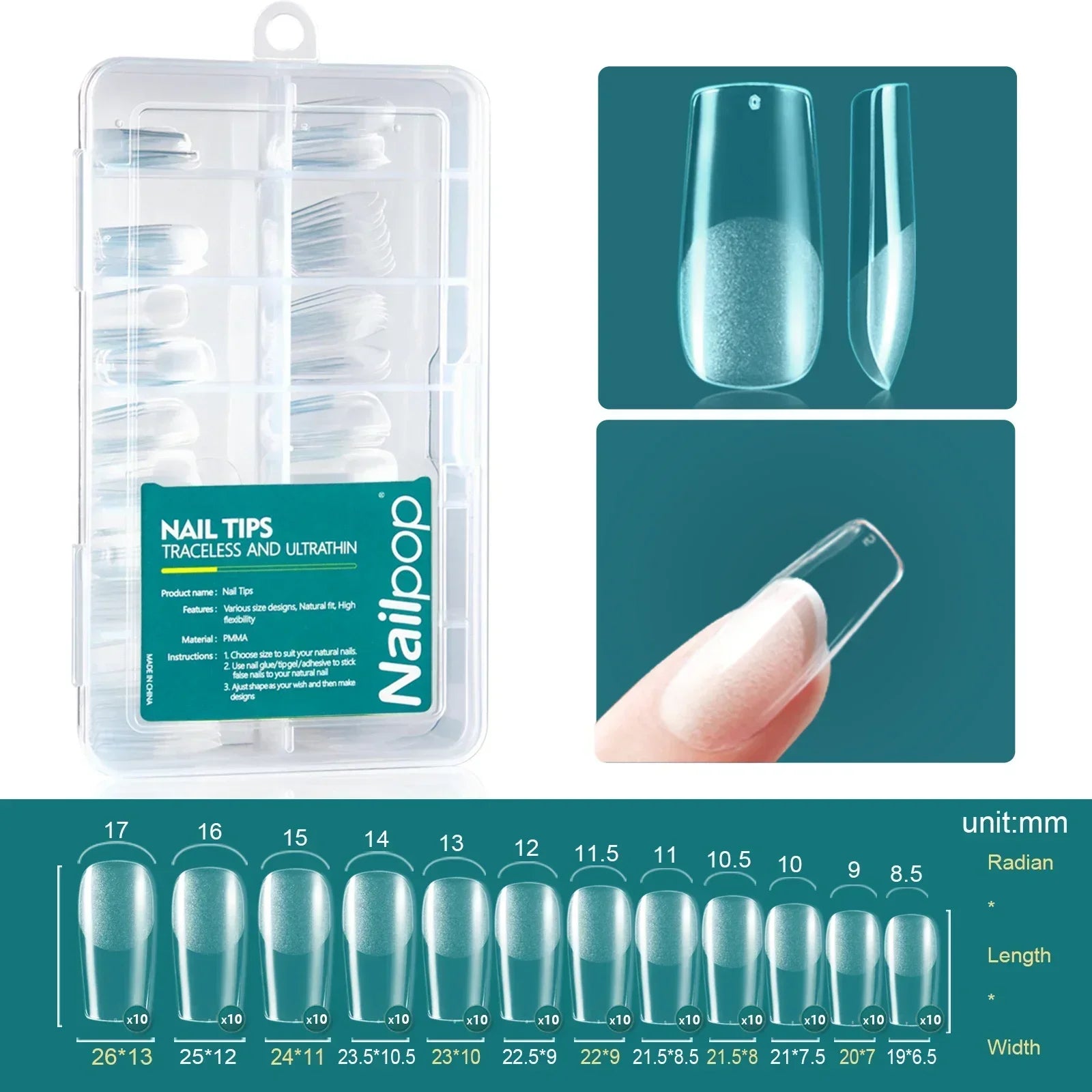 Ongles Bicolores Nailpop - 120 pièces
