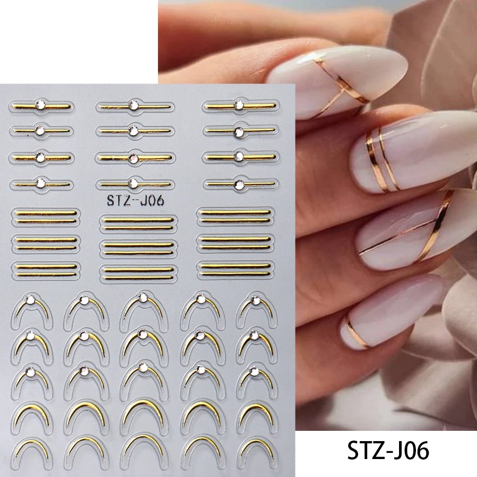 Autocollants 5D Strass Argentés Nail Art