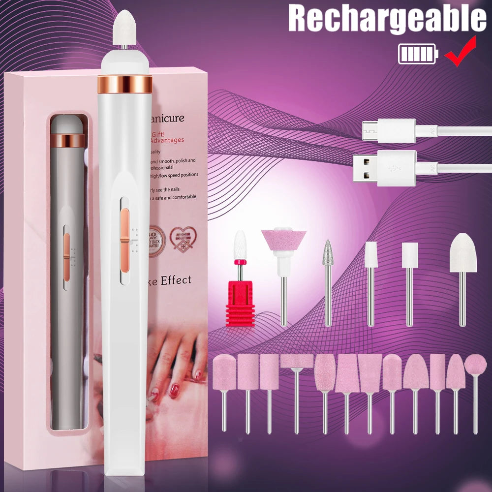 YIKOOLIN 5-in-1 USB Nail Drill & Manicure Kit