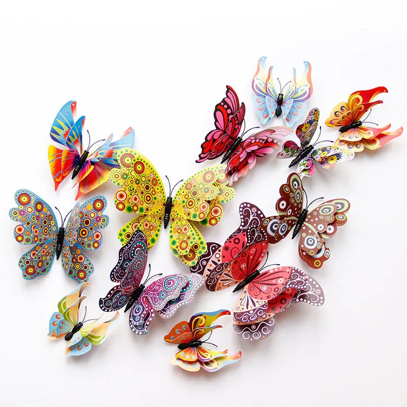 3D Butterfly Wall Decals - Colorful Home Decor Set