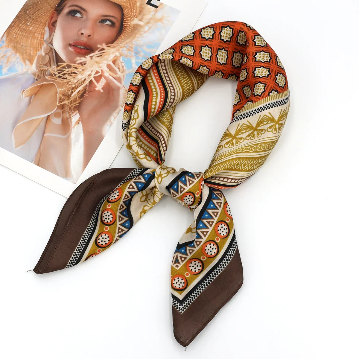 Foulard Luxe Satiné Équestre pour Femme