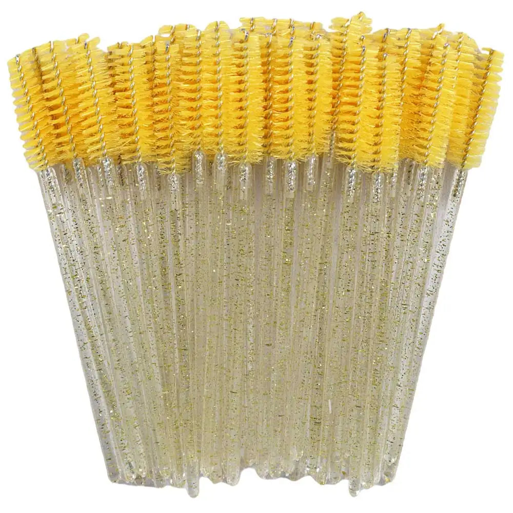 Brosses à cils colorées - 50 pièces en combo scintillant