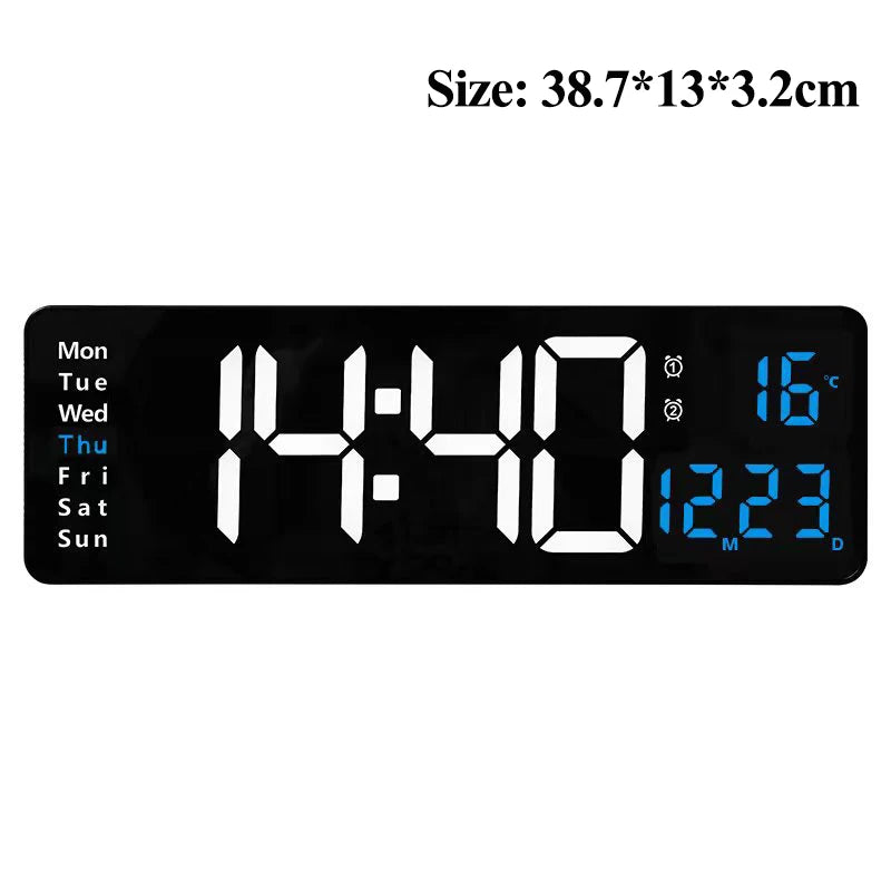 Horloge Murale LED Multifonction Télécommande et Mémoire