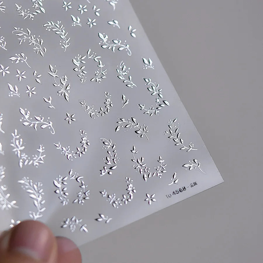 Autocollants Kawaii 5D Jasmin Pailleté pour Ongles