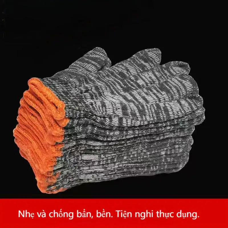 Gants Noirs Antidérapants pour Jardinage - 12 Paires