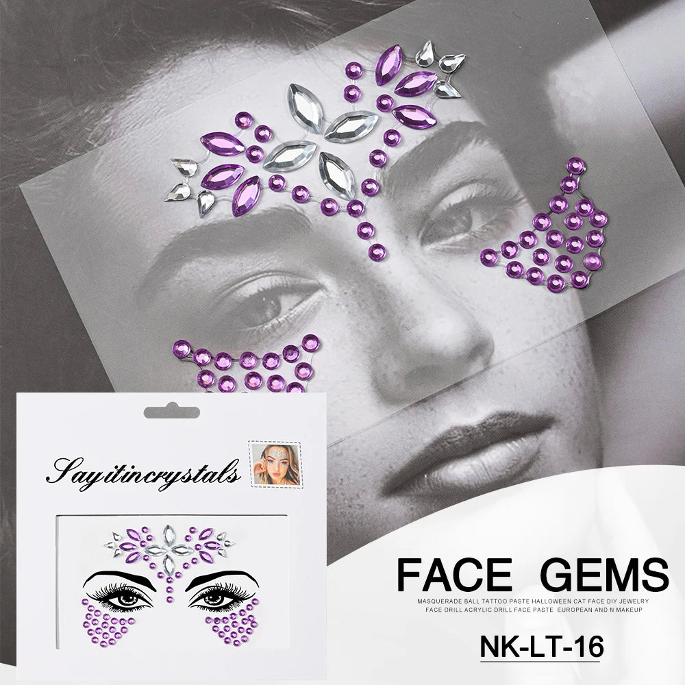 Strass 3D pour Visage - Éclat Festif