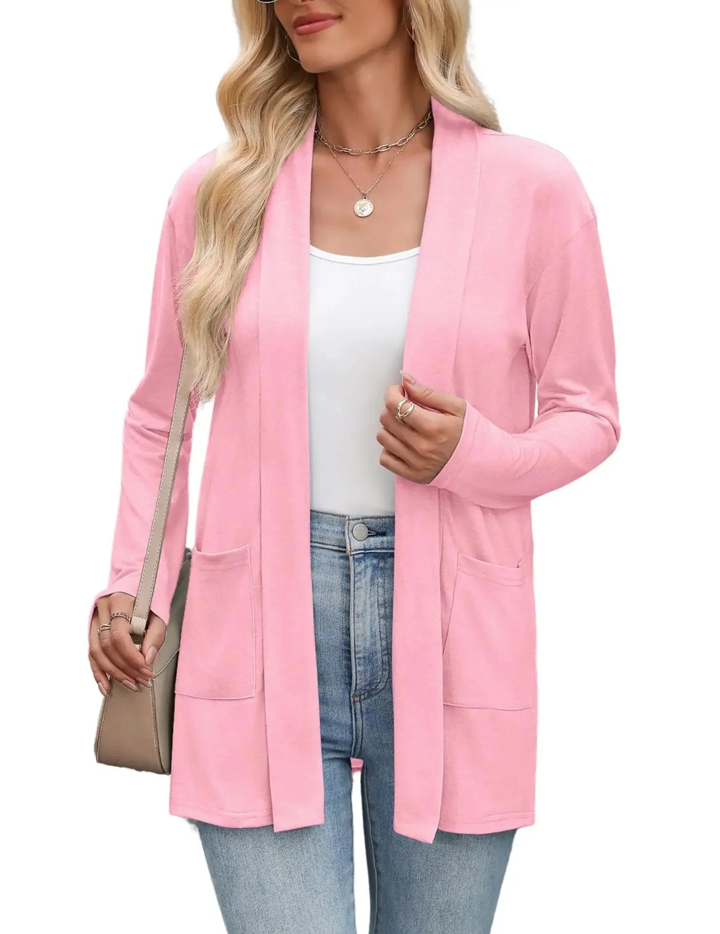 Cardigan léger chic à poches été