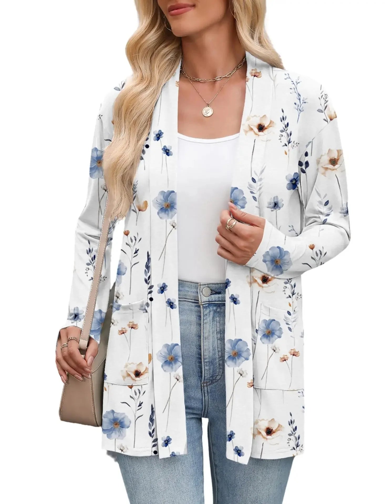 Cardigan léger chic à poches été