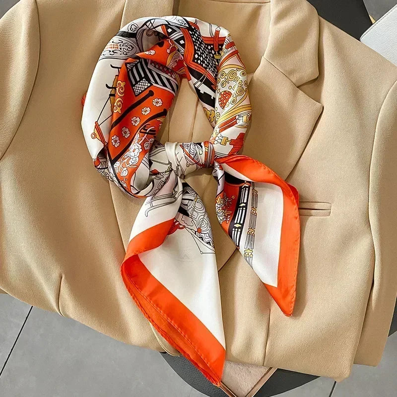 Foulard Luxe Satiné Équestre pour Femme