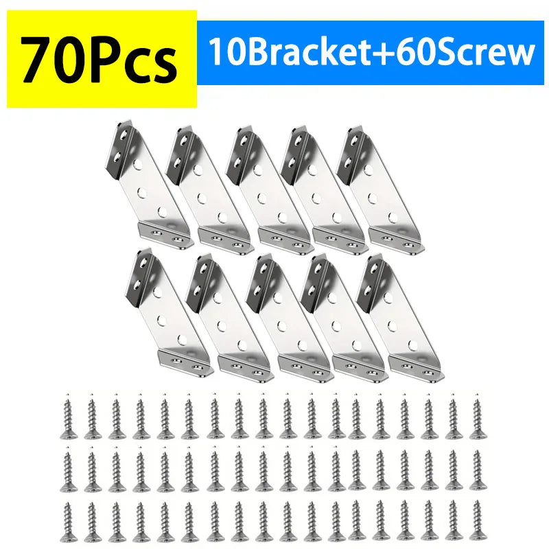 Supports d'angle inox pour meubles - 90° robustes.