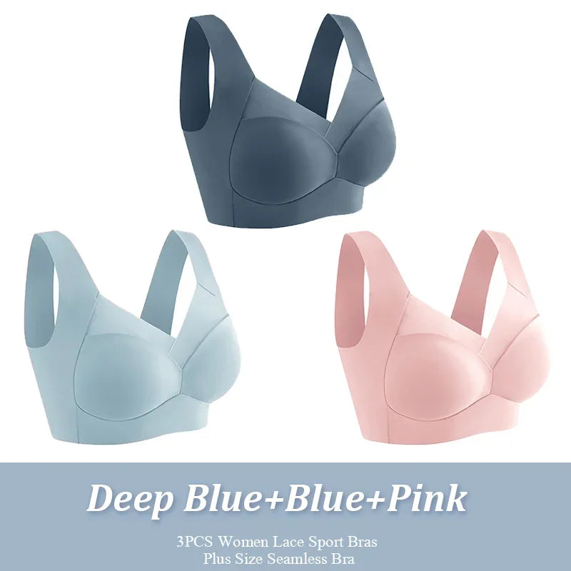 Brassière Sport en Dentelle Sans Couture - 3 Pièces