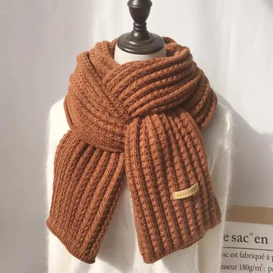 Écharpe d'hiver unisexe en tricot épais et chaud
