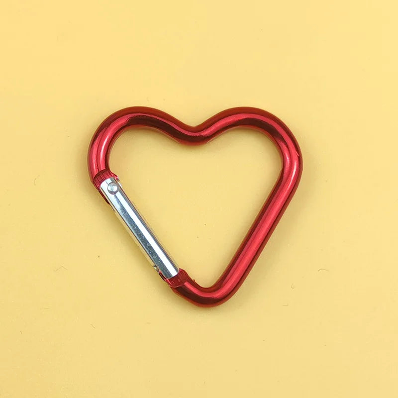 Heart-Shaped Aluminum Keychain Clip & Travel Hook