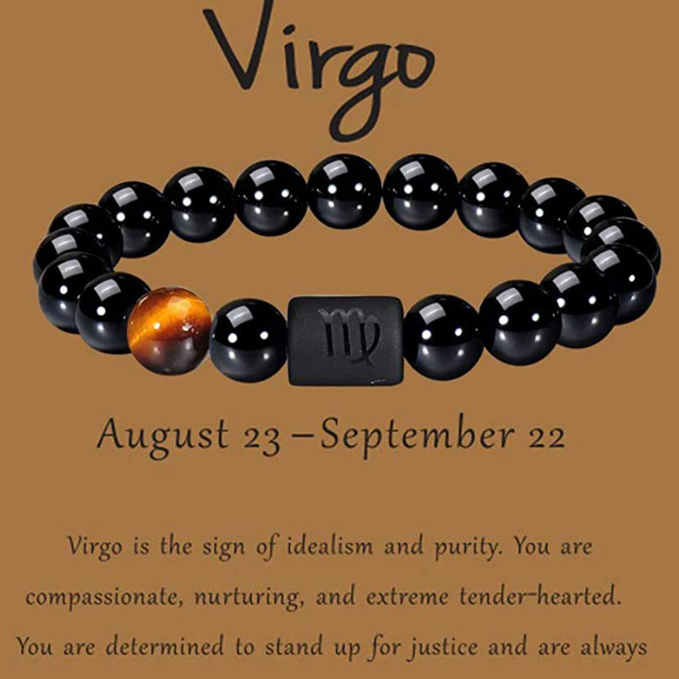 Bracelet Couple Zodiaque en Agate Oeil de Tigre