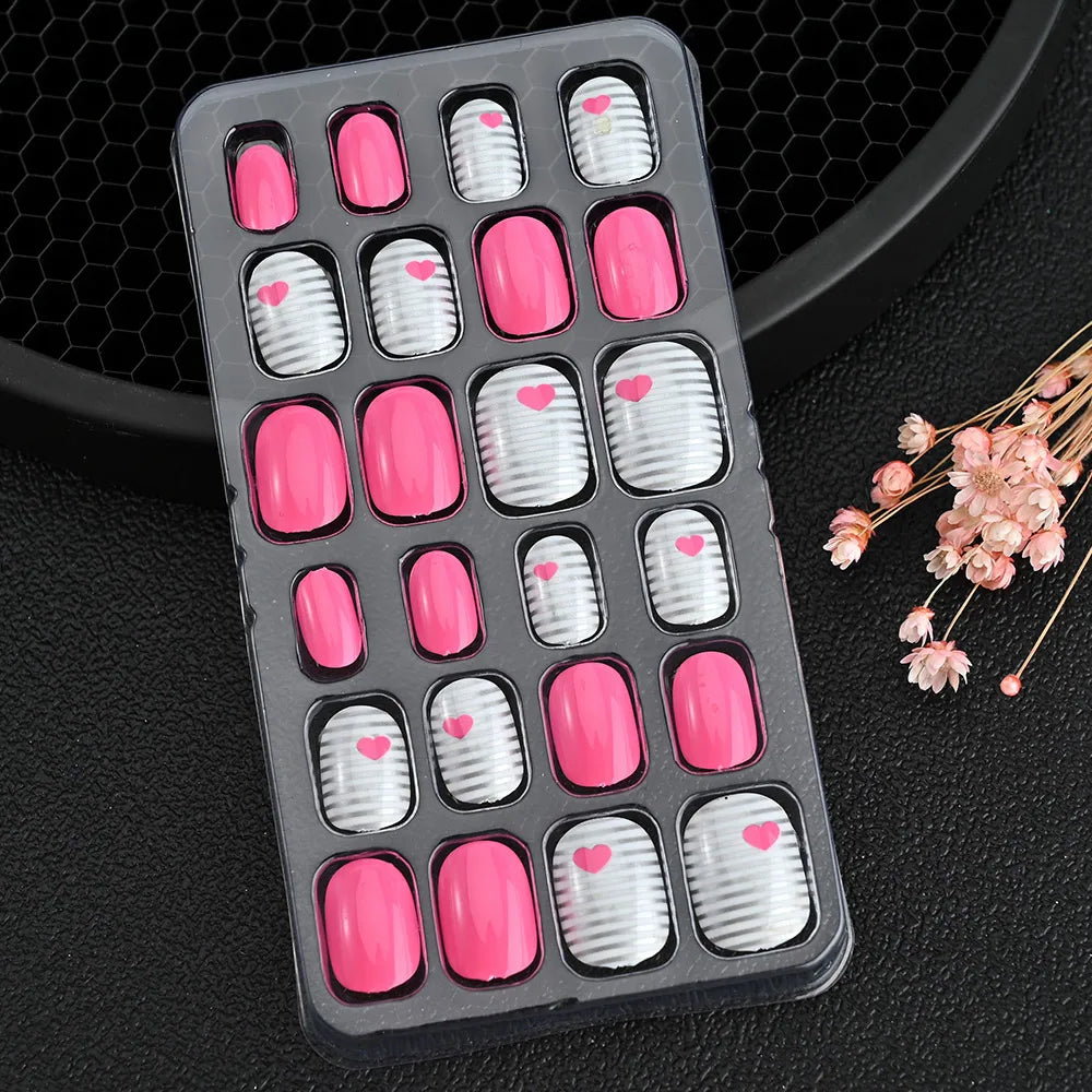 Kawaii Ongles Enfants - 24 Pièces Mignonnes