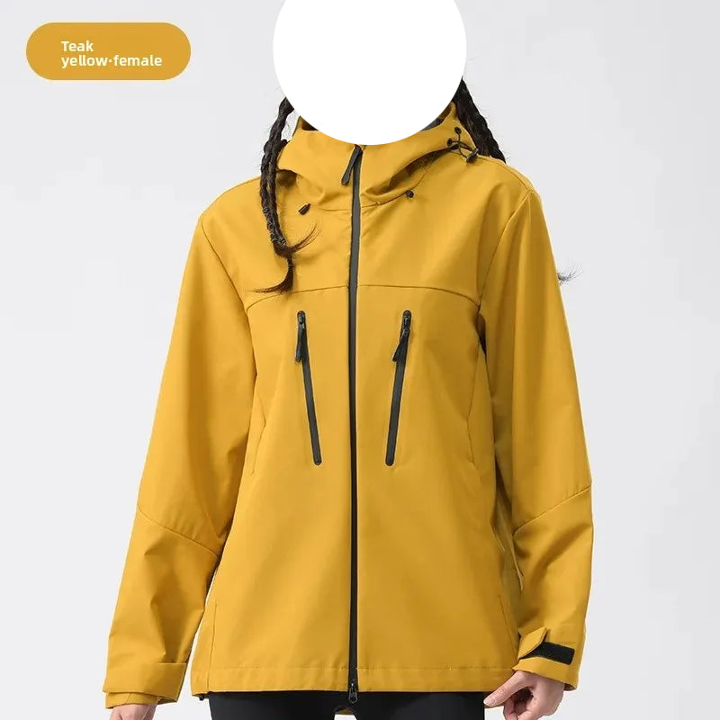 Veste d'extérieur imperméable et coupe-vent pour hommes et femmes, vêtements en peau collée monocouche, à la mode, printemps-automne