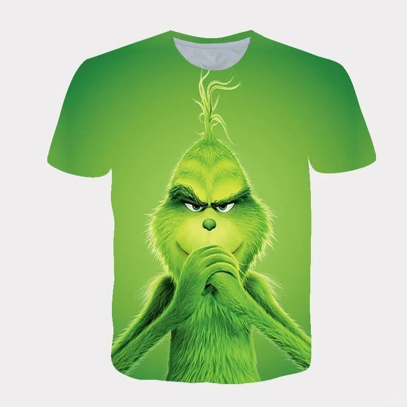 T-shirt Monstre de Noël 3D pour Enfants en Vert