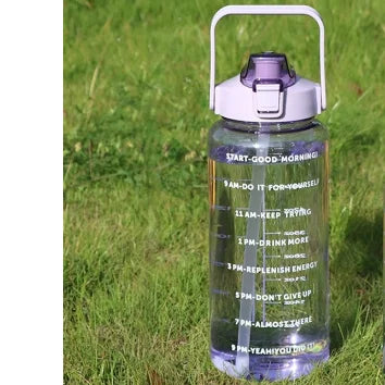 HydraGoal 2L: Portable Water Bottle with Time Markers