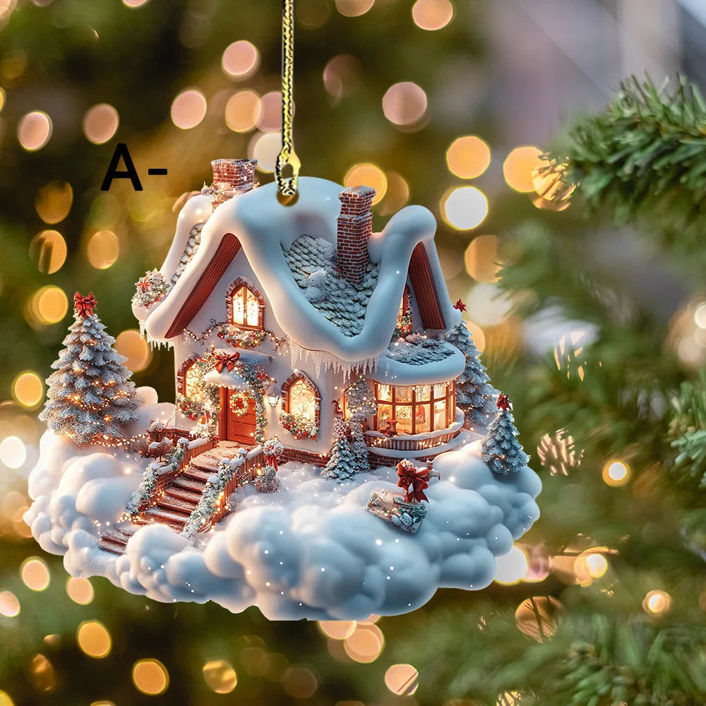 Charming Winter Snowhouse Acrylic Ornament