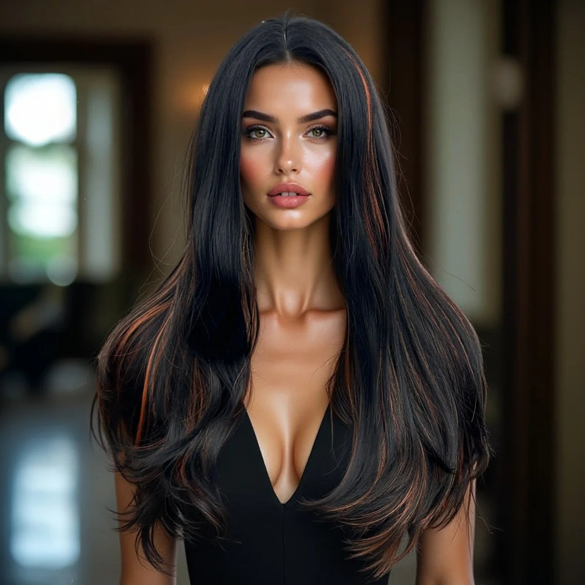 Perruque Bouclée Frangée Multicolore 30 Résistante