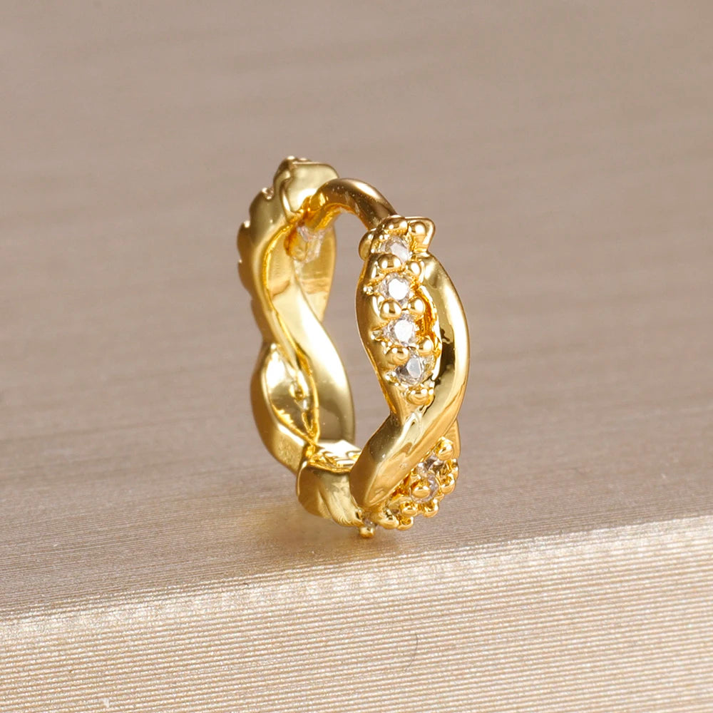 Étoile & Feuille: Boucles d'Oreilles Cerceau Chic