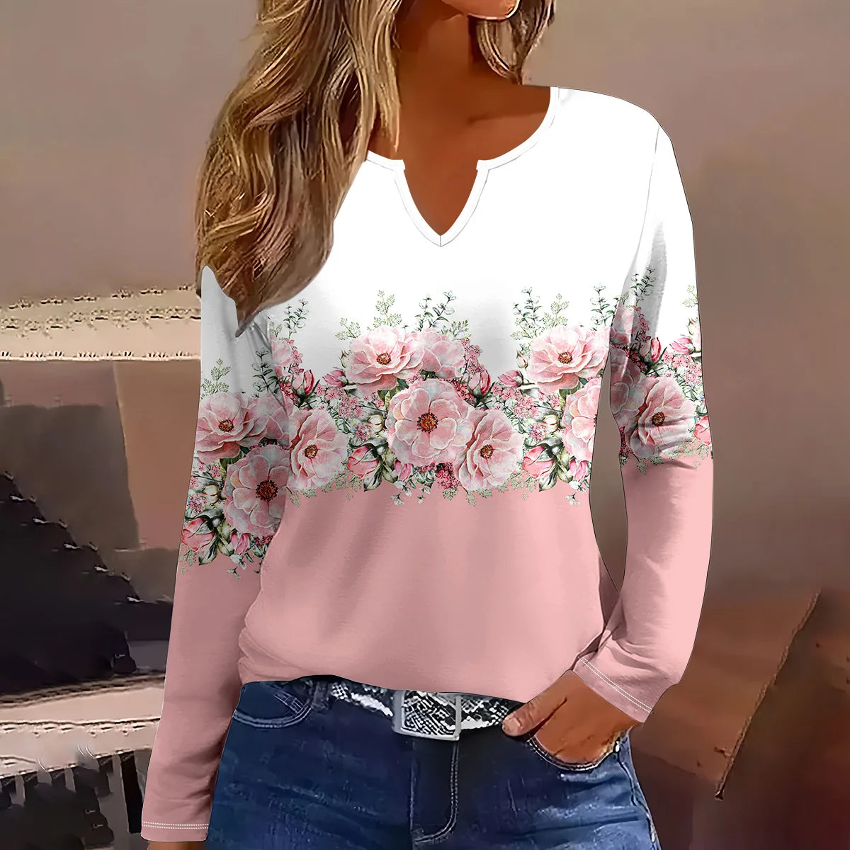 T-shirt V-Style Femme - Élégance Européenne & Américaine