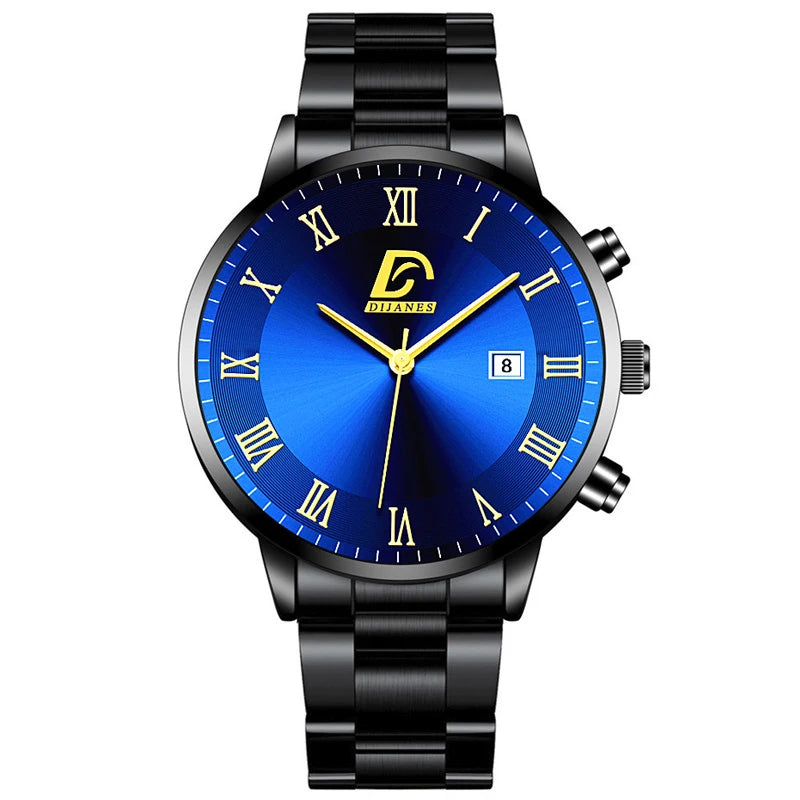 DIJANES Luxe Quartz Montre Homme Élégante Minimaliste