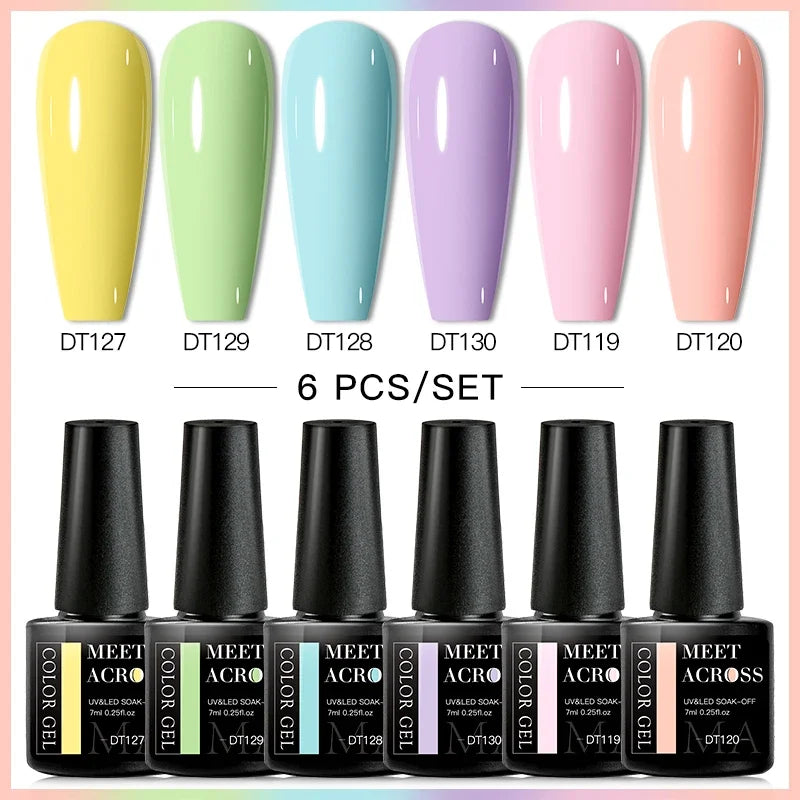Kit Gel Vernis Macaron 6 Couleurs