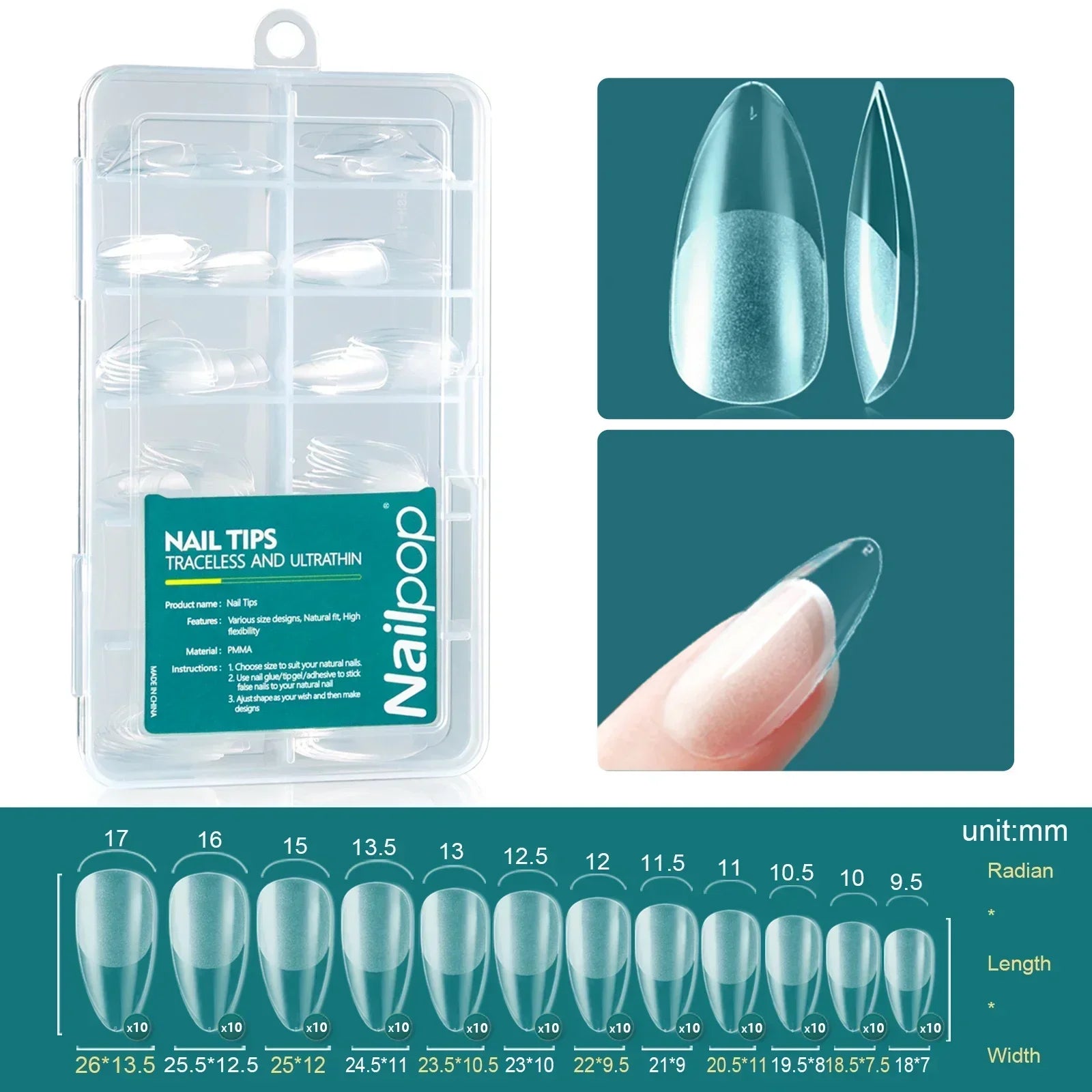 Ongles Bicolores Nailpop - 120 pièces