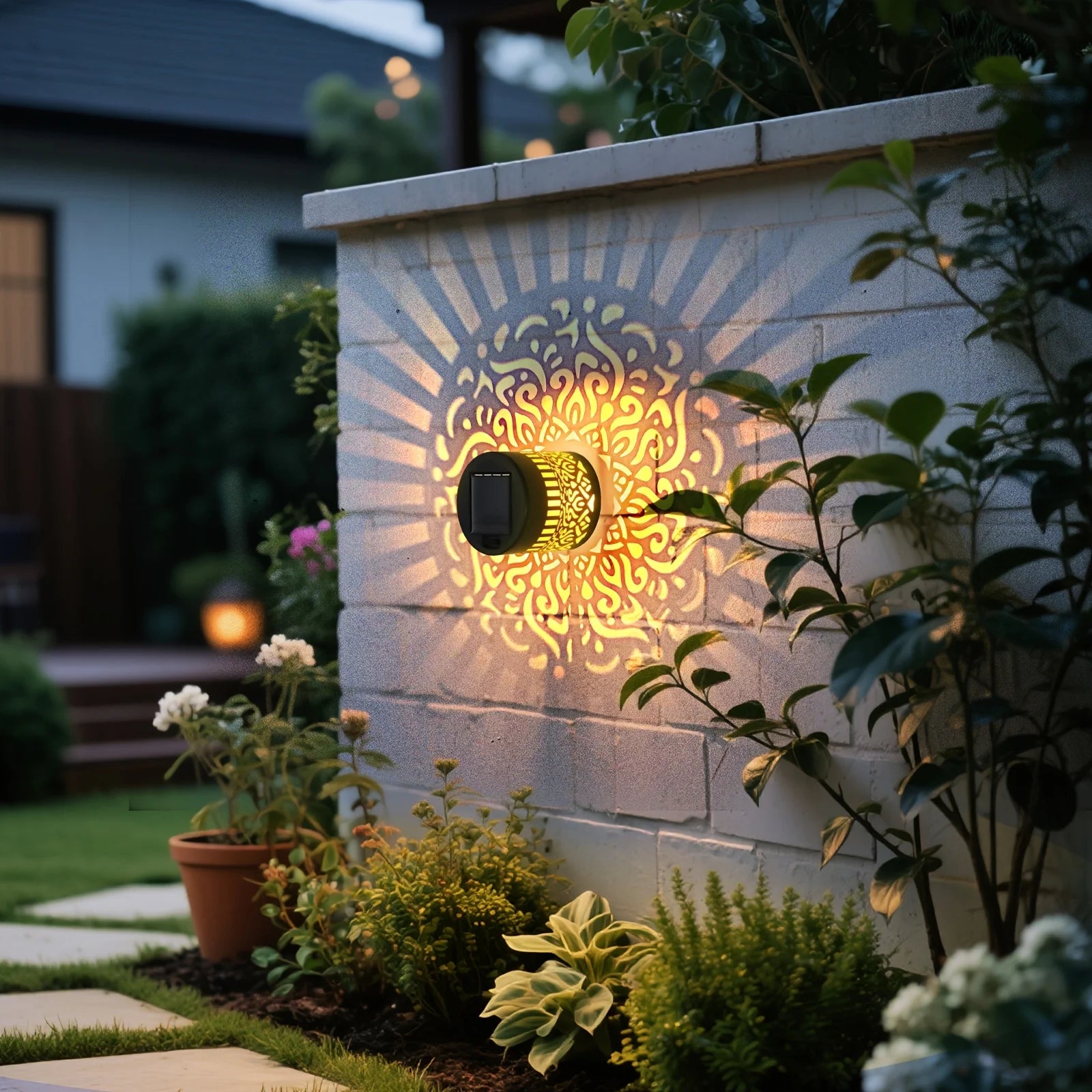 Solar Cutout Wall Lights for Garden & Pathway