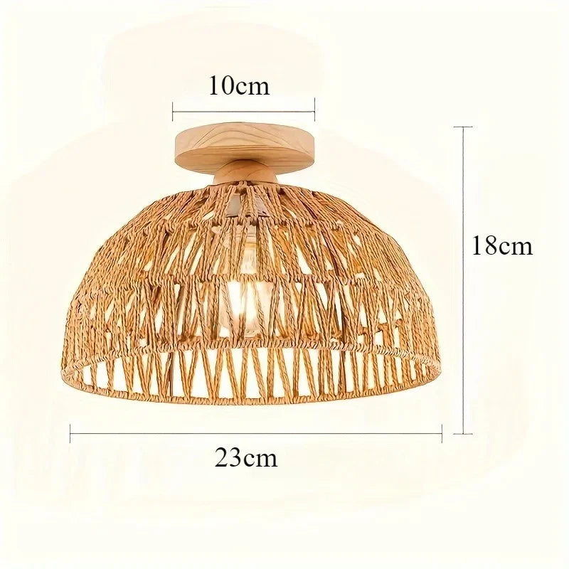 Wabi-Sabi Bamboo Weave Ceiling Light