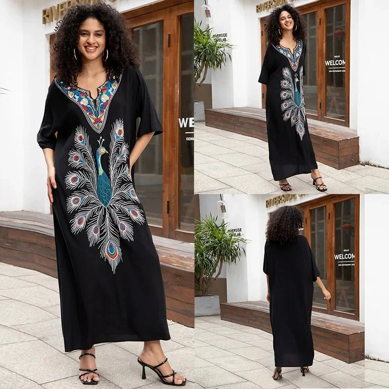 Robe de Plage Élégante en Coton Brodé - Confort Total