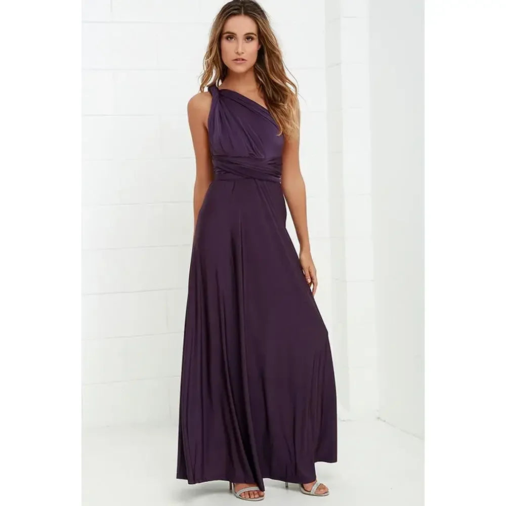 Robe Maxi Femme Élégante à Décolleté V Multi-usage
