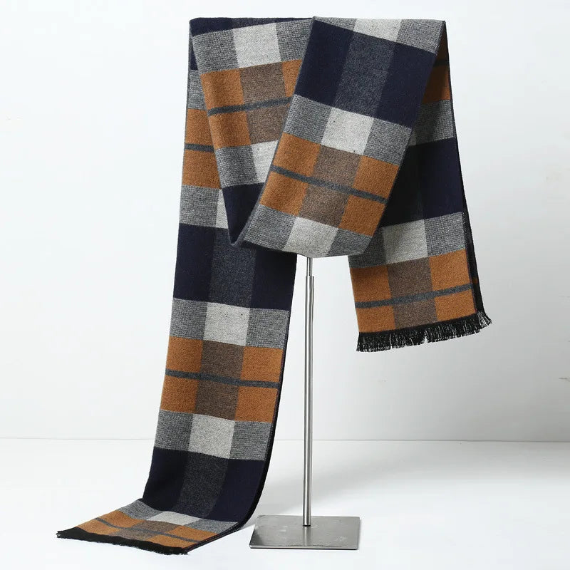 Plaid Pashmina Scarf: Men's Cozy Winter Wrap