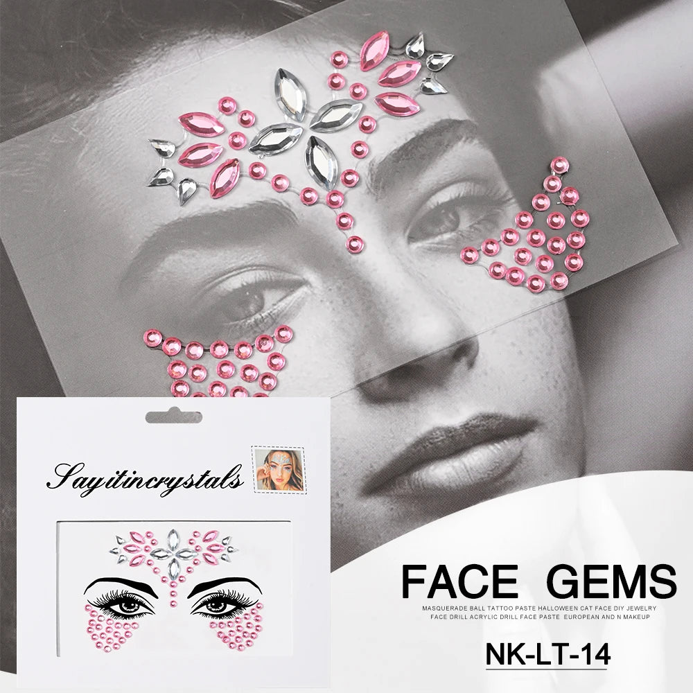 Strass 3D pour Visage - Éclat Festif