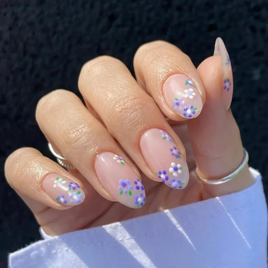 Fleurs Printanières - Faux Ongles Brillants