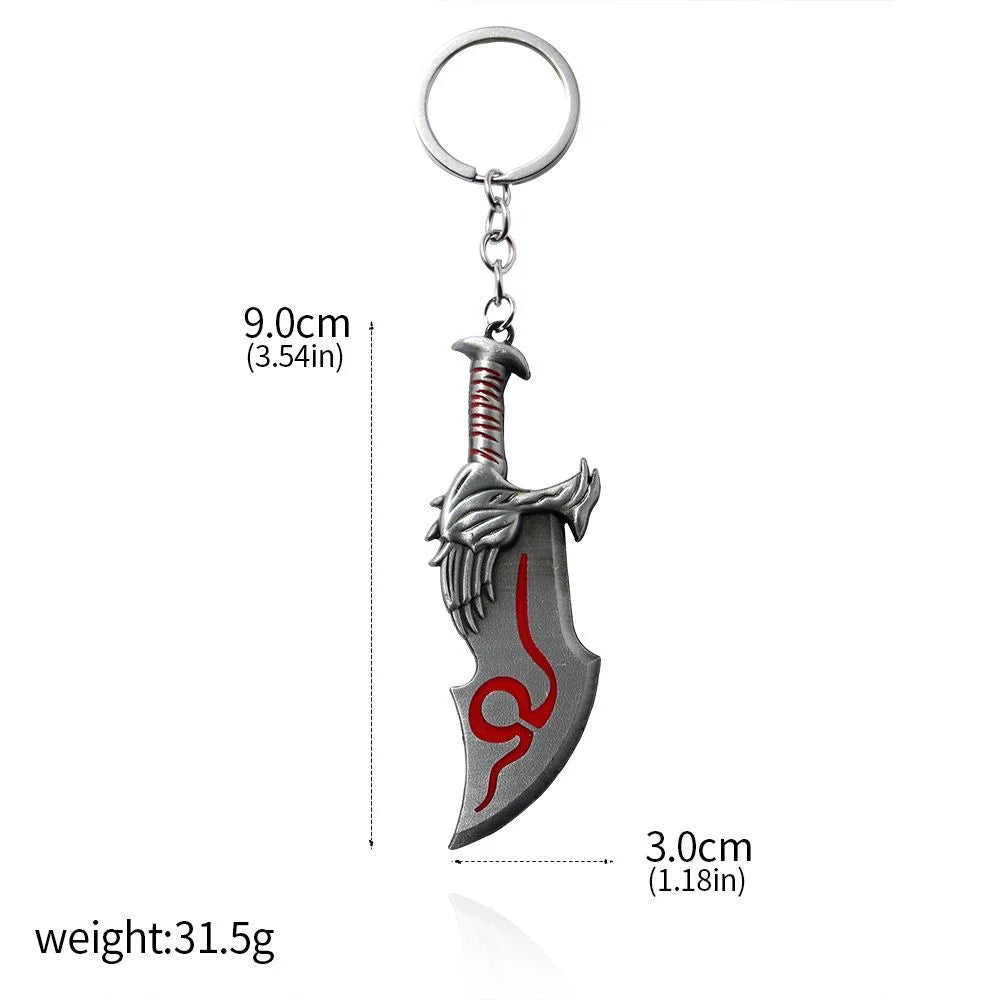 Porte-clés Kratos : Lame du Chaos en métal élégant