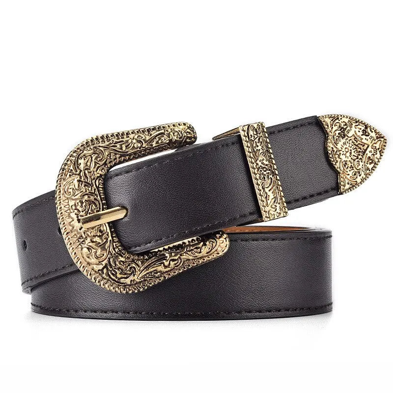 Ceinture Vintage Punk Y2K Unisexe en PU Sculptée