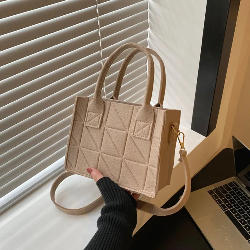 Sac carré décontracté en feutre pour femme