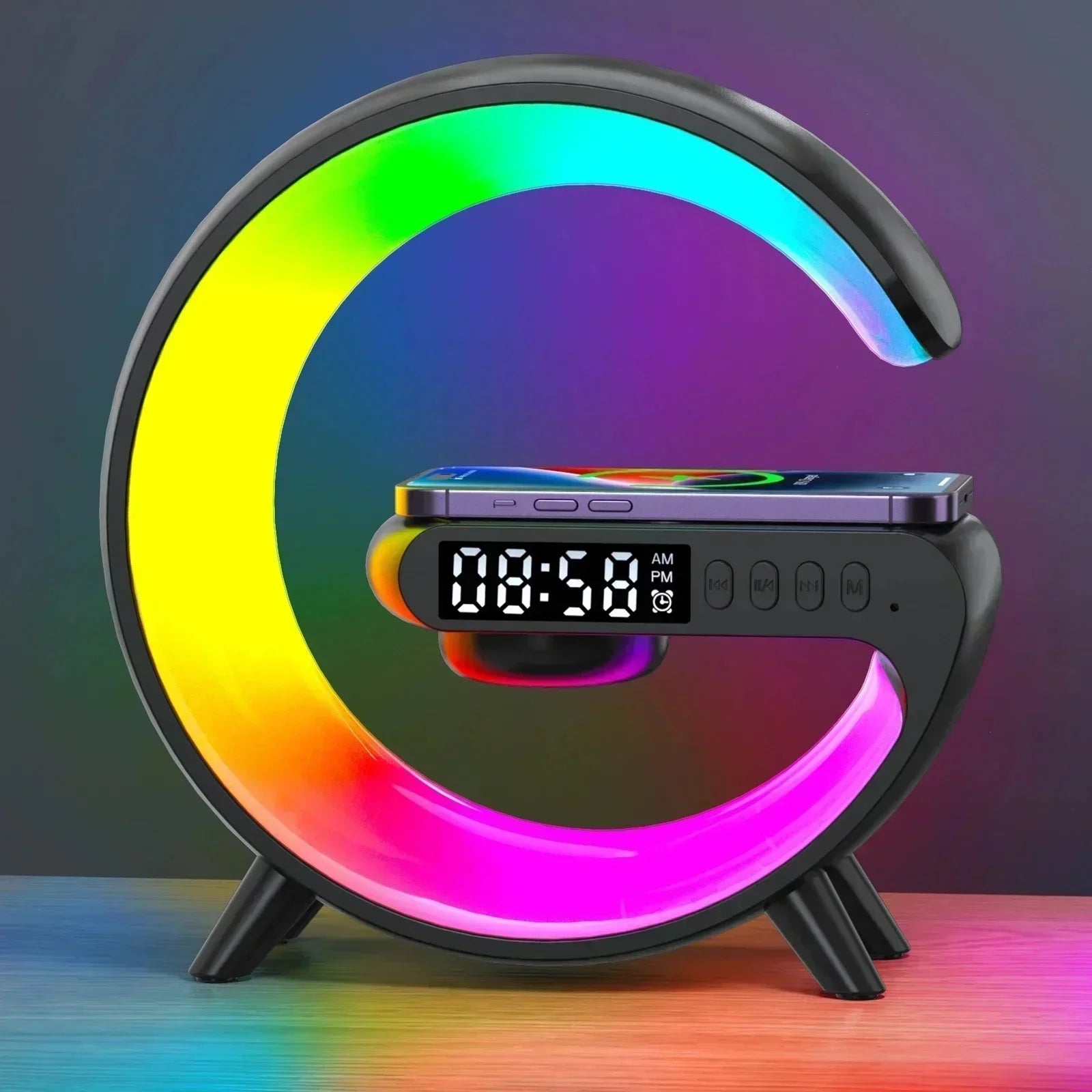 Charge & Glow: Wireless Charger & RGB Speaker