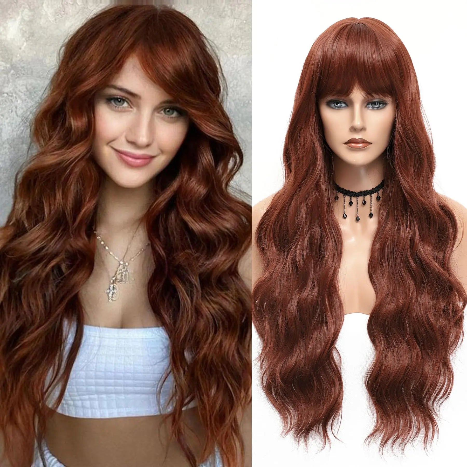 Perruque Vague Rouge Vin - Style Festif et Cosplay