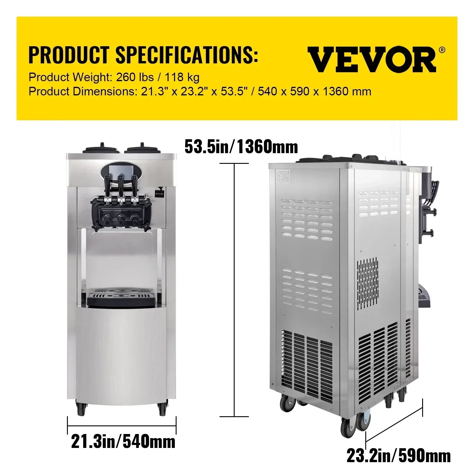 VEVOR Glace Pro 6L - Double Trémie