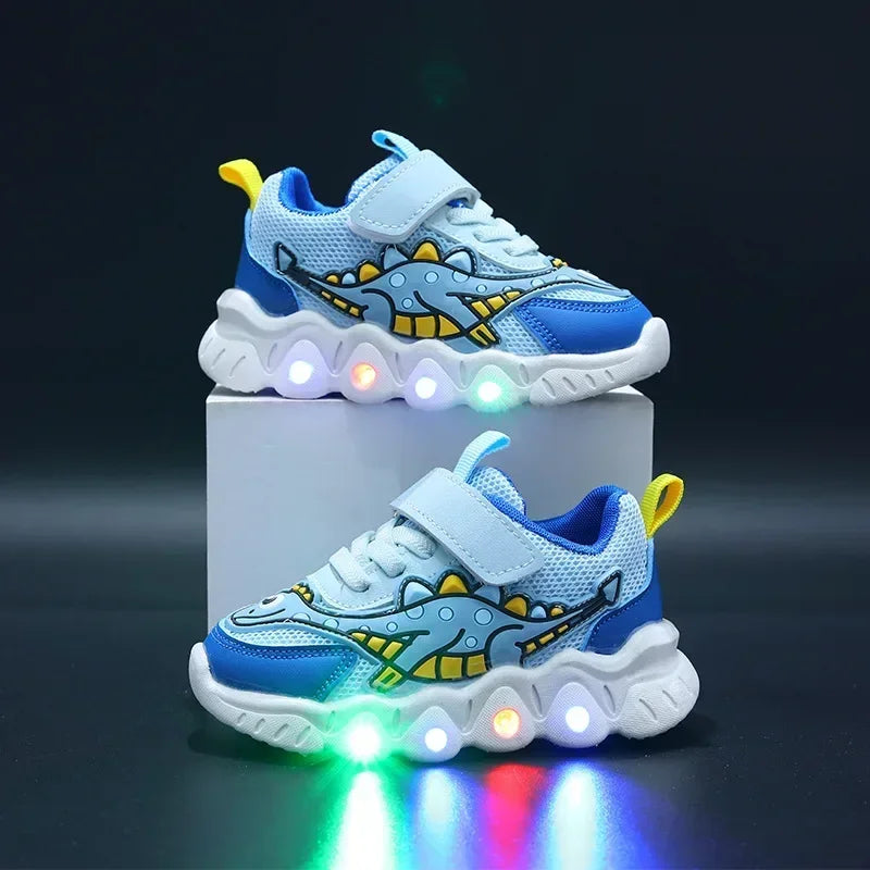 Lucioles Kids: Chaussures LED Respirantes Dessin Animé