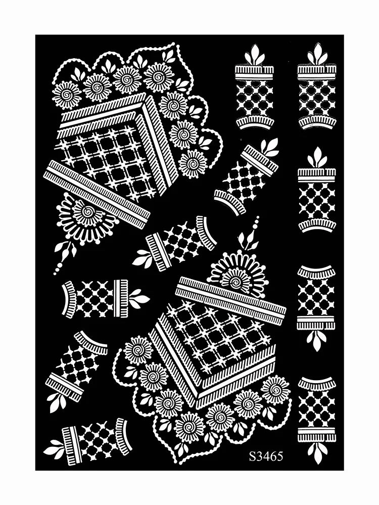Pochoir Henné Fleurs - Tatouage Éphémère Réutilisable