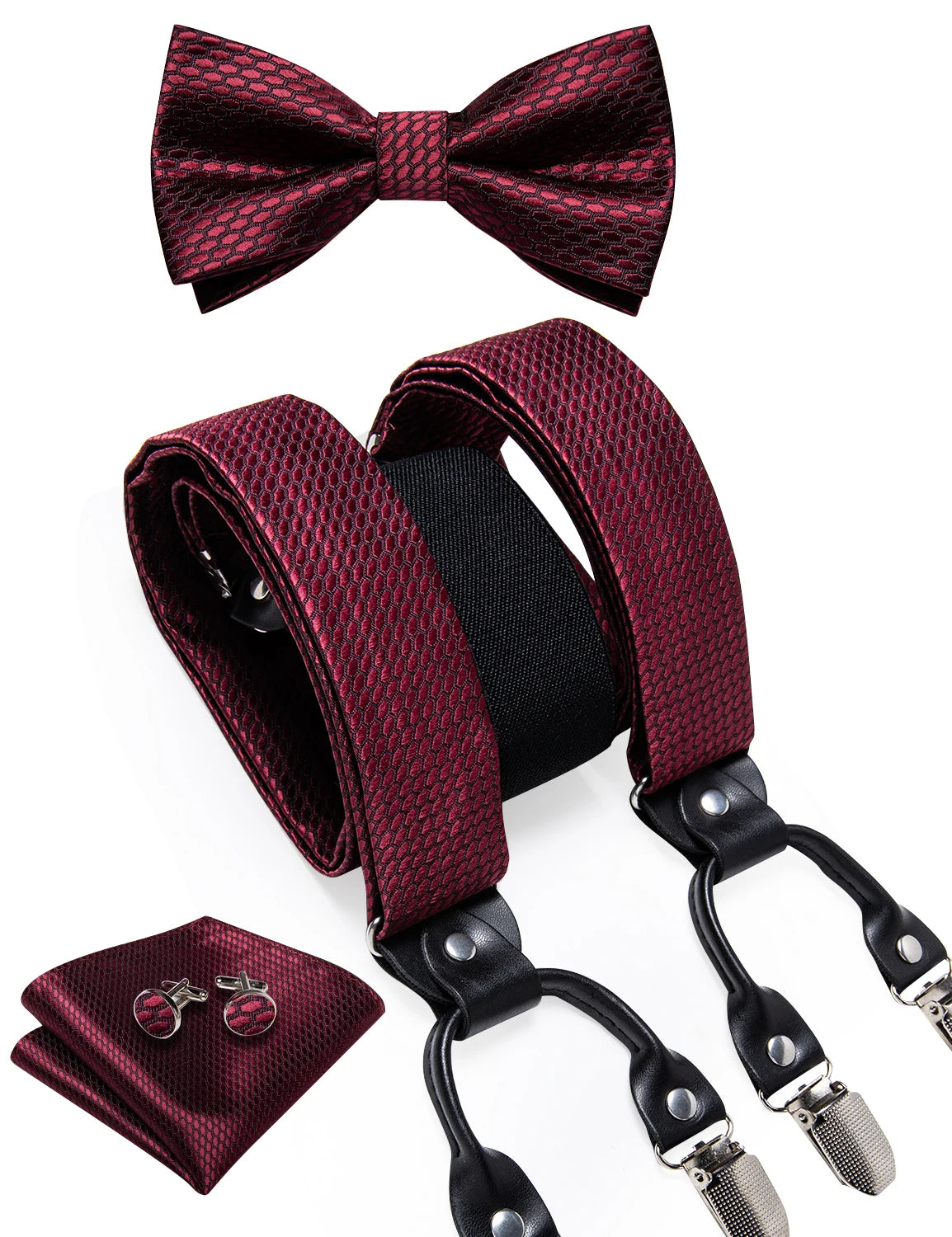 Silk Suspenders & Bow Tie Set for Men