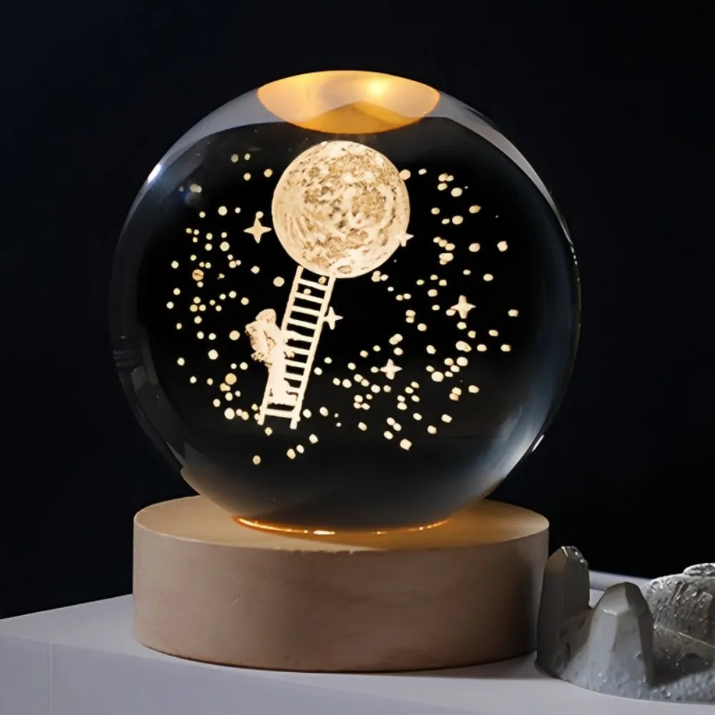 3D Crystal Planet Night Light - Creative Gift
